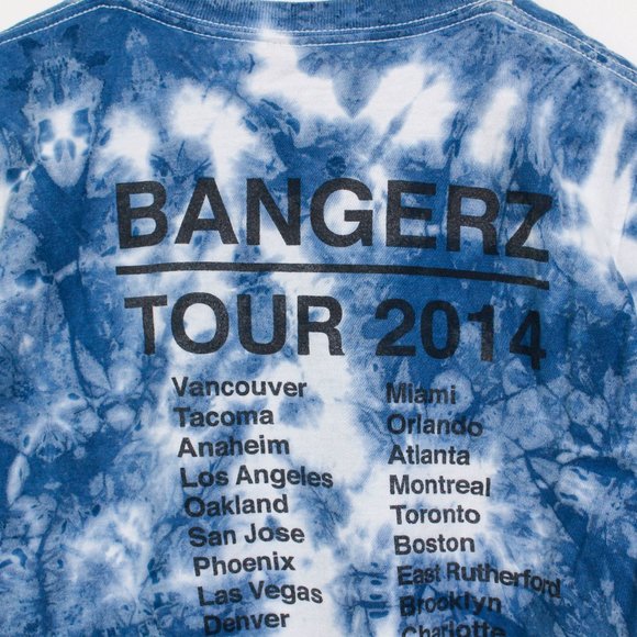 Miley Cyrus Shirt Womens Blue White Small 2014 Bangerz Tour Tie-Dyed Tee - Picture 4 of 6